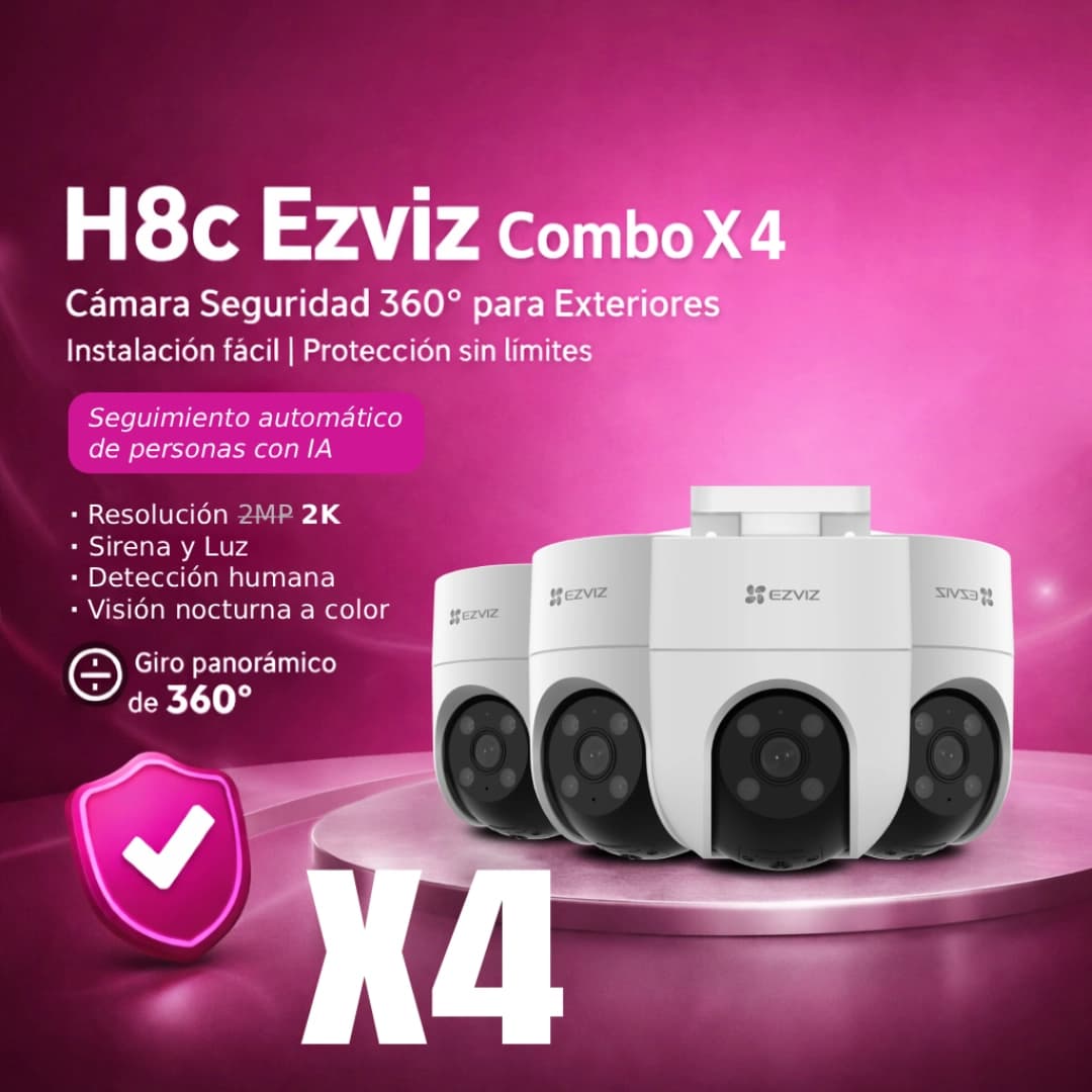 H8C 1080p - Combo x4 - Cámara Wifi exterior 360º | Oferta limitada